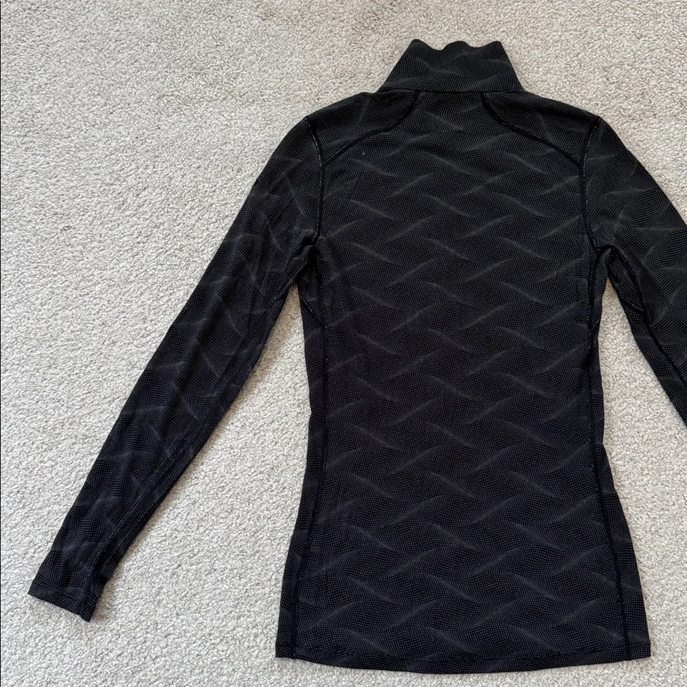 Icebreaker Merino 200 Half-Zip Long Sleeve Base Layer Shirt Black Print SzS - Picture 6 of 11